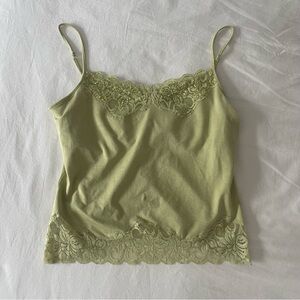Silk Cotton Blend Lace Cami Top